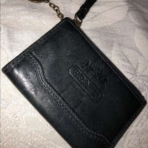 Coach Accessories - ⬇️ Coach Black Leather Small Coin Purse Key Chain